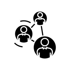 Message black icon, concept illustration, vector flat symbol, glyph sign.