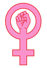 Female sign with hand, vector illustration