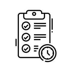 Time planner line icon, concept sign, outline vector illustration, linear symbol.