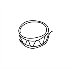 One line drum design - Hand drawn minimalism style vector illustration.