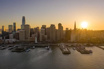 Foto op Aluminium San Francisco downtown buildings skyline © blvdone
