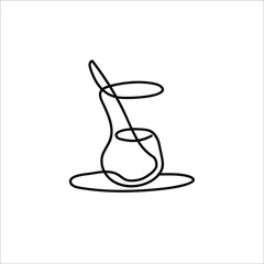 One line Turkish tea design - Hand drawn minimalism style vector illustration.