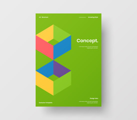 Amazing business presentation vector A4 vertical orientation front page mock up. Modern corporate report cover abstract geometric illustration design layout. Company identity brochure template.