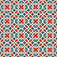 Seamless pattern with geometric figures. Repeated squares and rhombuses ornamental abstract background.