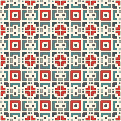 Seamless pattern with geometric figures. Repeated squares and rhombuses ornamental abstract background.