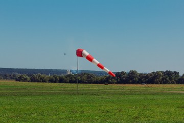 windsock wind aviation red cone,  safety.