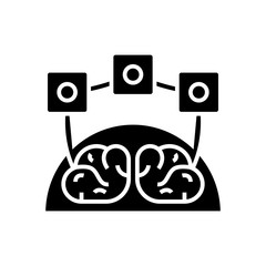 Mind configuration black icon, concept illustration, vector flat symbol, glyph sign.