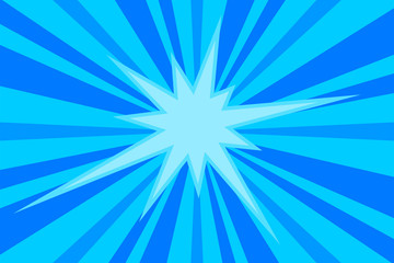 Comic blue sunbeam background retro pop art style cartoon