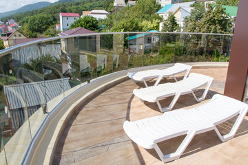 table and chairs in garden
