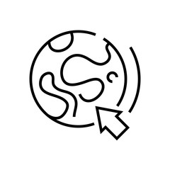 Target location line icon, concept sign, outline vector illustration, linear symbol.