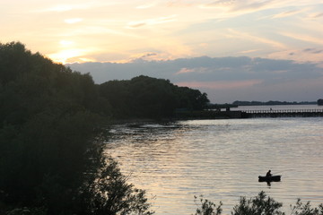 sunset on lake