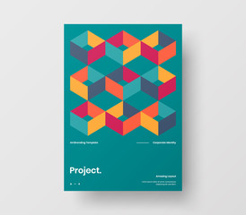 Amazing business presentation vector A4 vertical orientation front page mock up. Modern corporate report cover abstract geometric illustration design layout. Company identity brochure template.