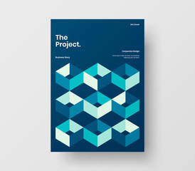 Amazing business presentation vector A4 vertical orientation front page mock up. Modern corporate report cover abstract geometric illustration design layout. Company identity brochure template.