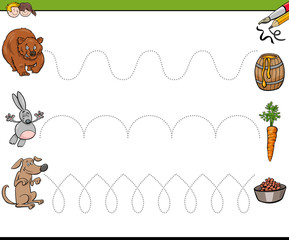 Fototapeta premium trace lines writting skills workbook for kids