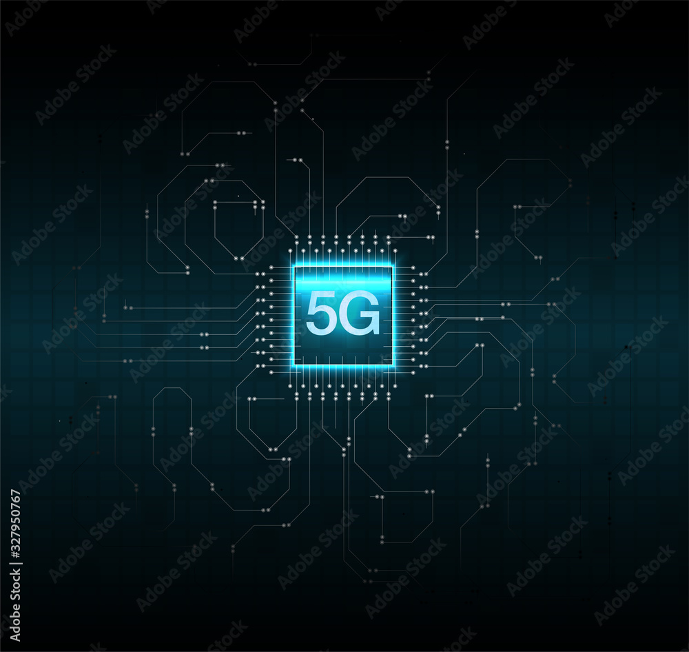 Poster 5g new wireless internet wifi connection. big data binary code flow numbers. global network high spe