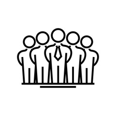 Team workers line icon, concept sign, outline vector illustration, linear symbol.