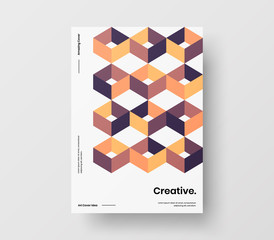Amazing business presentation vector A4 vertical orientation front page mock up. Modern corporate report cover abstract geometric illustration design layout. Company identity brochure template.
