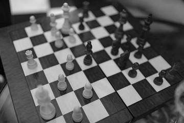 chessboard with chessmen
