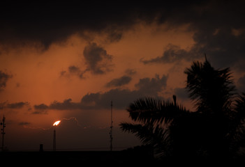 Orange sunset taken in Mexico