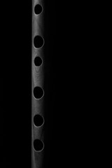 Black and white Close up of a Bolivian Quena Flute
