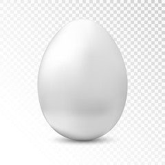 White egg isolated on transparent background. Vector illustration.