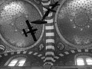 Macro close up of a microphone