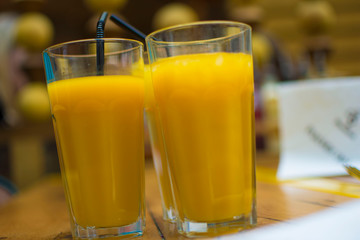 Two glasses of orange juice