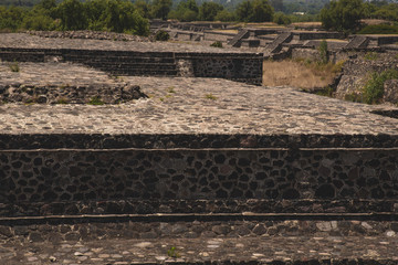 Close up of a Mexican Pyramid, Teotihuacan archaeological site