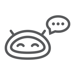 Chatbot line icon, technology and bot, chatterbot sign, vector graphics, a linear pattern on a white background, eps 10.