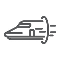 Obraz premium Hyperloop line icon, technology and transport, future train sign, vector graphics, a linear pattern on a white background, eps 10.