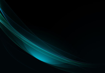 Abstract background waves. Black and turquoise abstract background for business card or wallpaper