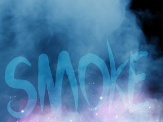 Smoke white and blue on dark background