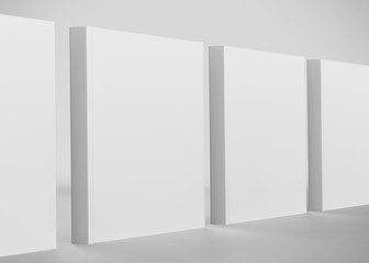 White Soft Cover Square Book Mockup, Blank notebook, 3d rendering isolated on light gray background, ready for your design