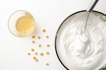 Aquafaba made of chickpea. Replace egg in baking for vegan