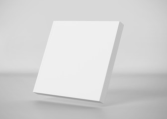 White Soft Cover Square Book Mockup, Blank notebook, 3d rendering isolated on light gray background, ready for your design