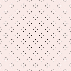Universal vector seamless pattern. Simple minimalist geometric texture. Abstract monochrome background with tiny rounded shapes. Repeat design for decor, digital, prints, covers, stationery, textile