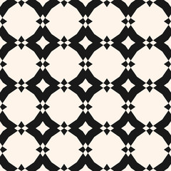 Naklejka premium Vector geometric ornament. Seamless pattern with star shapes, rhombuses, grid, lattice, mesh, net, repeat tiles. Elegant black and white texture oriental style. Simple abstract background design