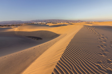 Fototapeta na wymiar Dunes of Maspalomas in Gran Canari (Canary Islands)