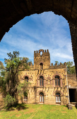 Castle and blue sky, Emperor Fasilides Castle in Gonder, Ethiopia