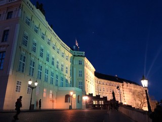 night view of old town in warsaw