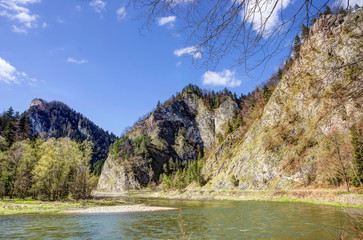 Dunajec river gorge in spring