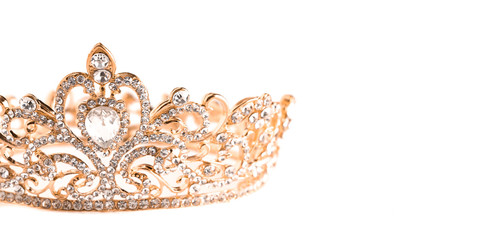 A Rose Gold Crown Isolated on a White Background