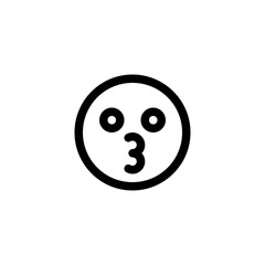 Kiss Cute Duck Face Emoticon Icon Vector Illustration. Outline Style.