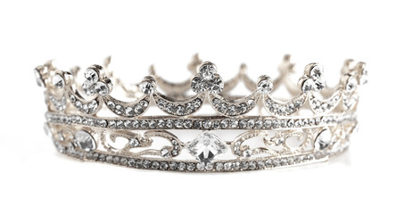 A Silver Crown Isolated on a White Background
