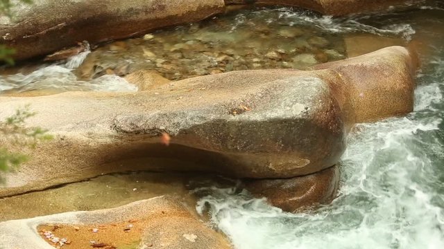 The Basin is a granite pothole of the Pemigewasset River in Franconia Notch State Park, Lincoln, New Hampshire, with a tall basin wall.