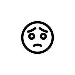 Sad Bad Mood Feel Sorry Regret Emoticon Icon Vector Illustration. Outline Style.