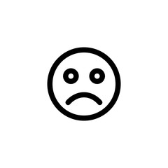 Very Sad Emoticon Icon Vector Illustration. Outline Style.