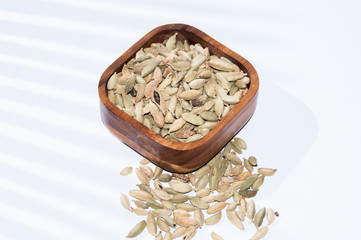 cardamom pods isolated on white