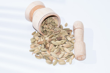 cardamom pods isolated on white