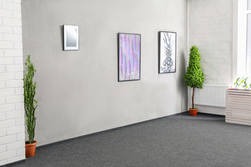 Interior of modern art gallery